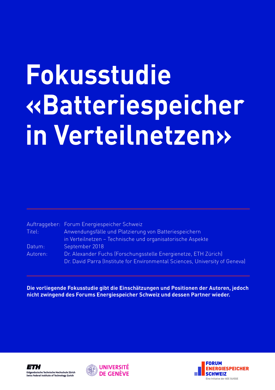 FESS Fokusstudie Batteriespeicher