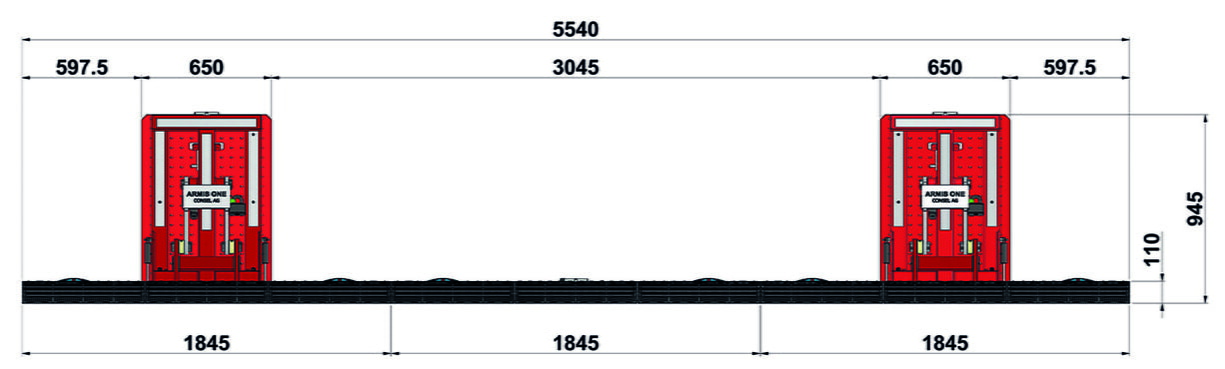 Mobile Fahrzeugsperre Armis One 3-er Modul