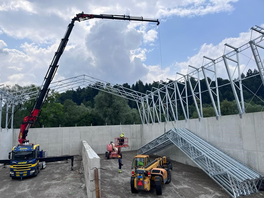 Kranfahrzeug Im Einsatz