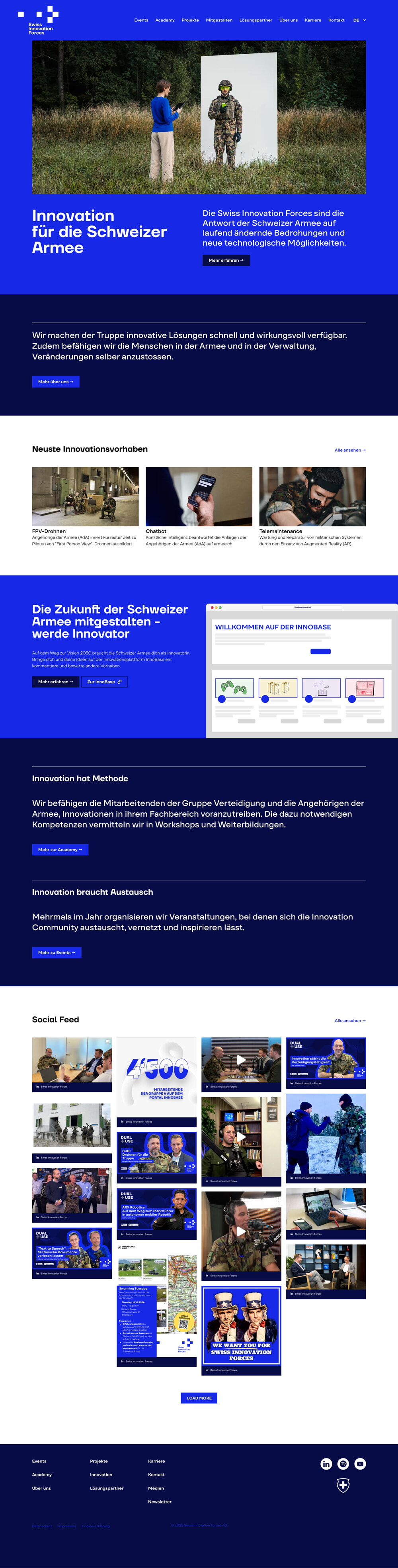 Website Innovation Schweizer Armee