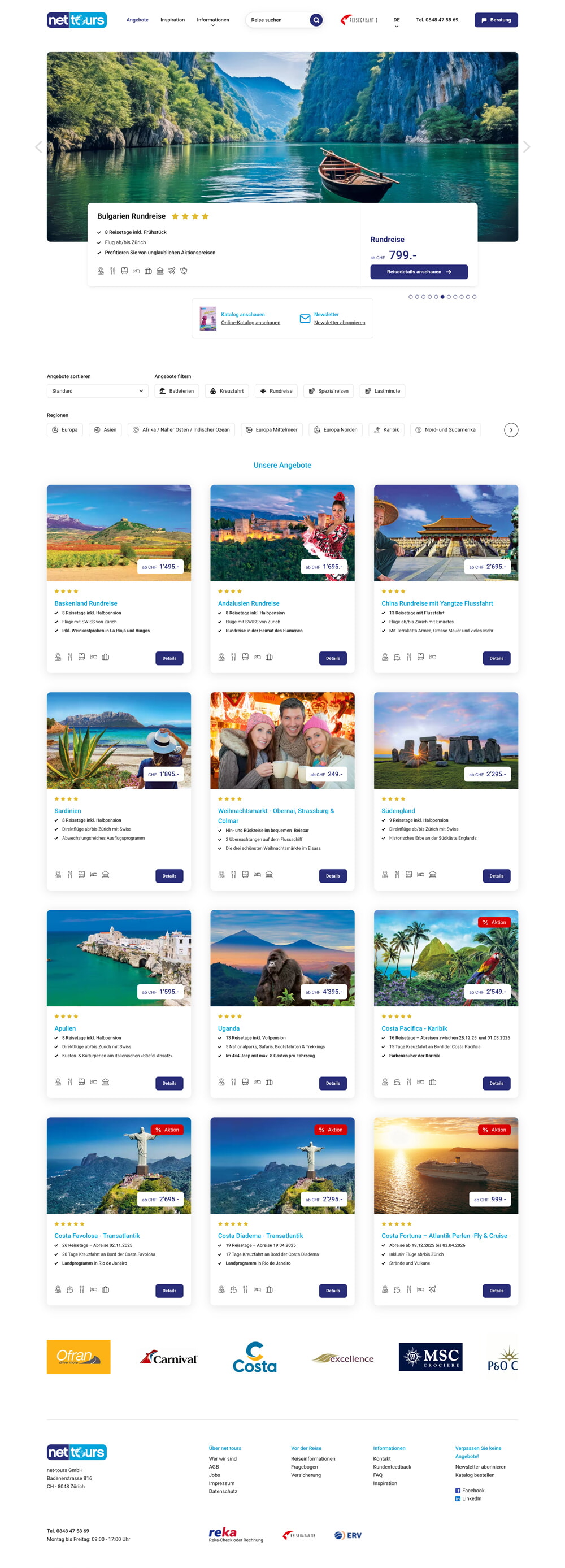 Neue Website Reiseveranstalter
